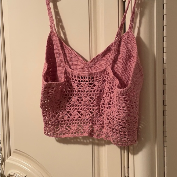 BOHO Dusty Rose Knit Crop Top - Picture 3 of 3